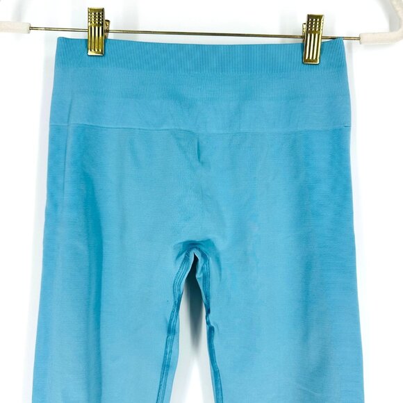 Alphalete Womens Blue Ombre Seamless Amplify Bootie Scrunch Stretch Leggings M - Picture 6 of 12